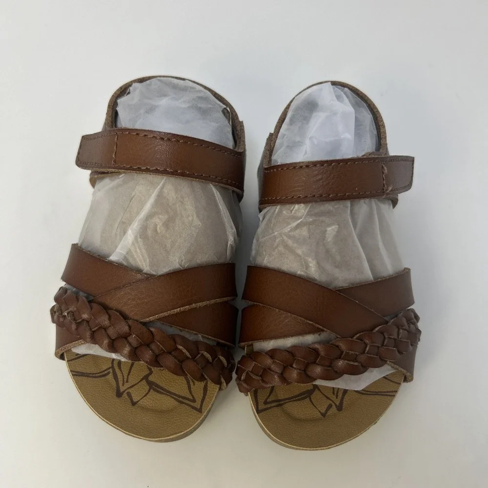 NEW Blowfish Malibu Toddler Girls Gaia Sandals Size 5 Scotch Brown Braided NIB‎
